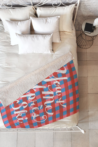 Lyman Creative Co You and Me Apres Ski in Plaid Fleece Throw Blanket