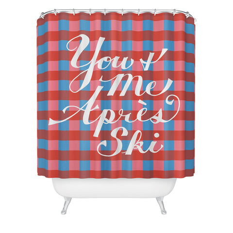 Lyman Creative Co You and Me Apres Ski in Plaid Shower Curtain