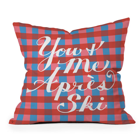 Lyman Creative Co You and Me Apres Ski in Plaid Outdoor Throw Pillow