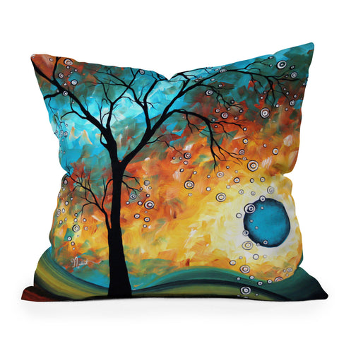 Madart Inc. Aqua Burn Outdoor Throw Pillow