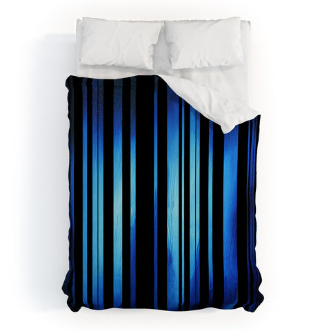 Madart Inc. Black Stripes Blue Passion Duvet Cover