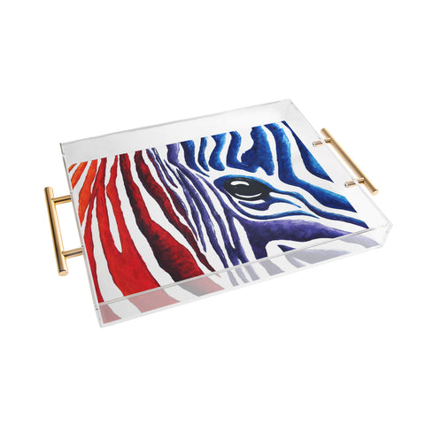 Madart Inc. Colorful Zebra Acrylic Tray
