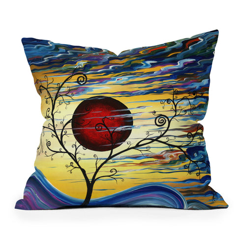 Madart Inc. Curling With Delight Outdoor Throw Pillow