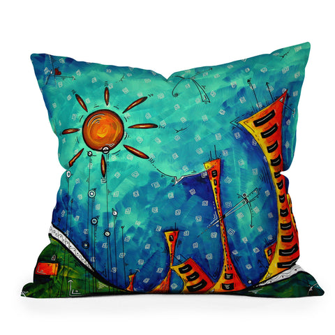Madart Inc. Funky Town Outdoor Throw Pillow