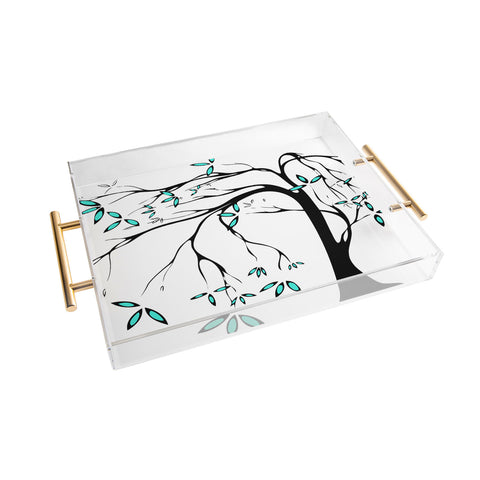 Madart Inc. Garden Delight Aqua Breeze Acrylic Tray