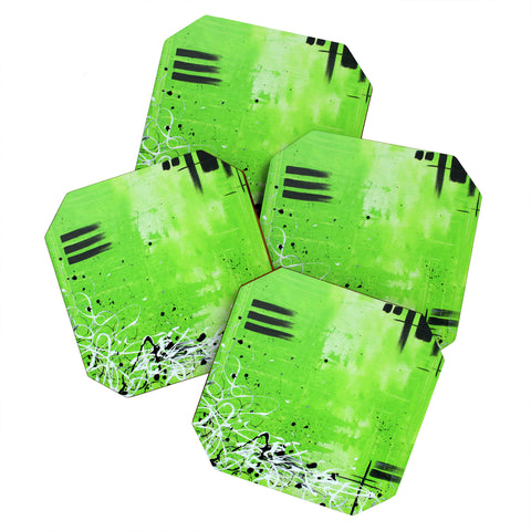 Madart Inc. Garden Delight Green Dreams Coaster Set