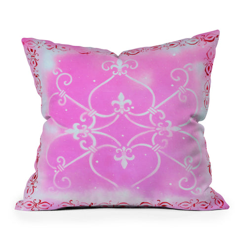 Madart Inc. Garden Delight Pink Fantasy Outdoor Throw Pillow