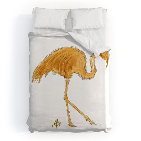 Madart Inc. Gold Flamingo Duvet Cover