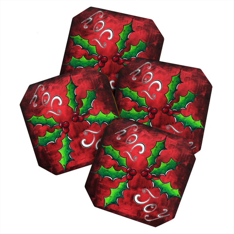 Madart Inc. Mistletoe Joy Coaster Set