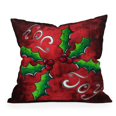 Madart Inc. Mistletoe Joy Outdoor Throw Pillow