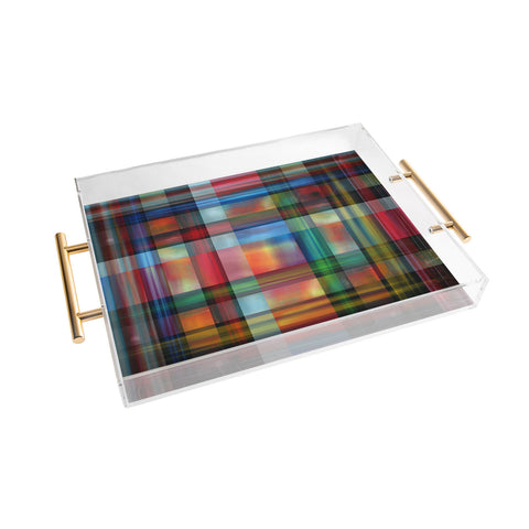 Madart Inc. Multi Abstracts Plaid Acrylic Tray