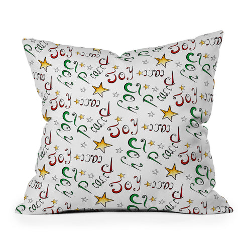 Madart Inc. Peace And Joy Pattern Outdoor Throw Pillow
