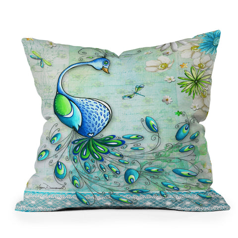 Madart Inc. Peacock Princess Outdoor Throw Pillow