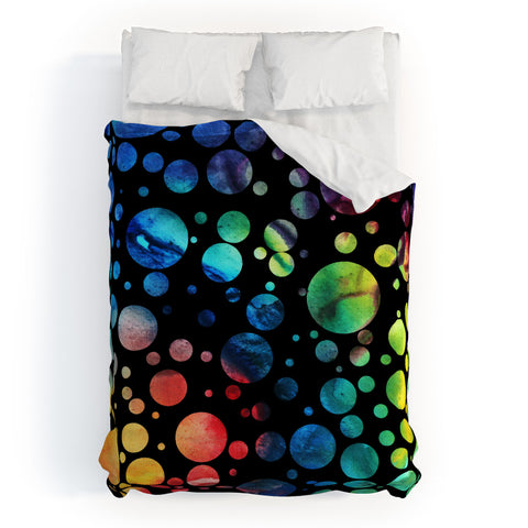 Madart Inc. Polka Dots Black Duvet Cover
