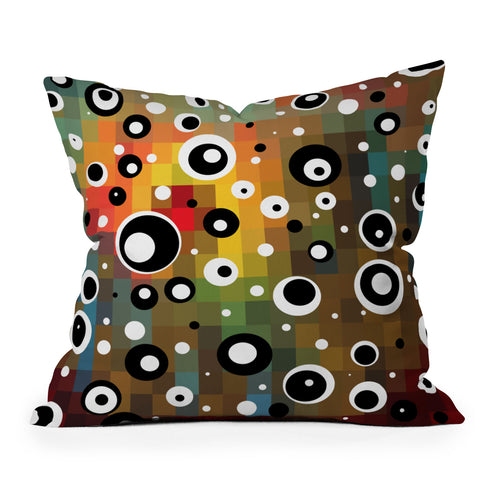 Madart Inc. Polka Dots Glorious Colors Outdoor Throw Pillow