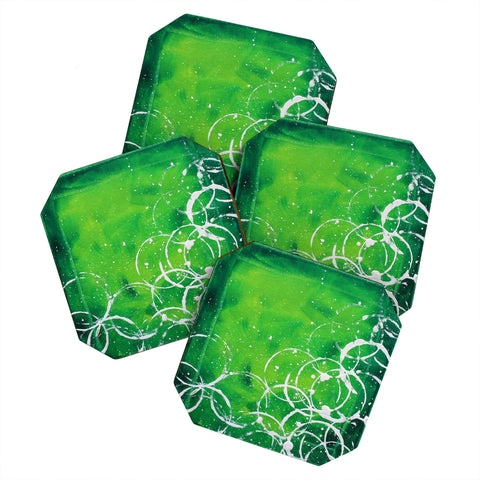 Madart Inc. Richness Of Color Green Coaster Set
