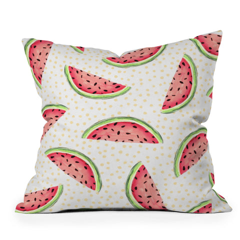 Madart Inc. Tropical Fusion 18 Watermelon Outdoor Throw Pillow