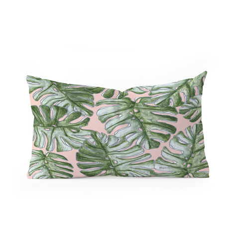 Madart Inc. Tropical Fusion 23 Leaves Oblong Throw Pillow