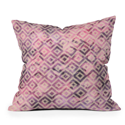 Madart Inc. Tropical Fusion 8 Mauve Diamonds Outdoor Throw Pillow
