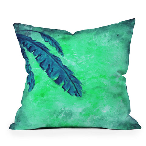 Madart Inc. Tropical Splash Aqua Outdoor Throw Pillow