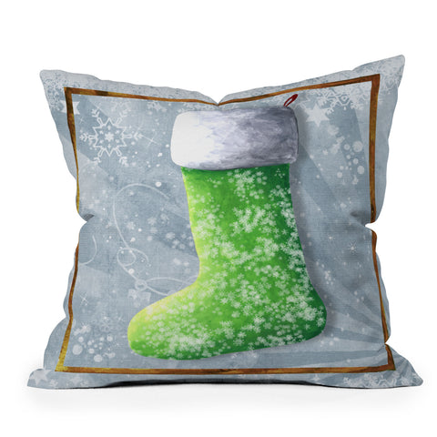 Madart Inc. Vintage Stocking 2 Outdoor Throw Pillow