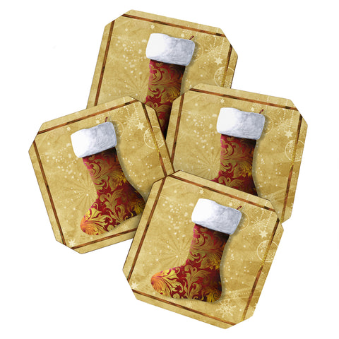 Madart Inc. Vintage Stocking 3 Coaster Set