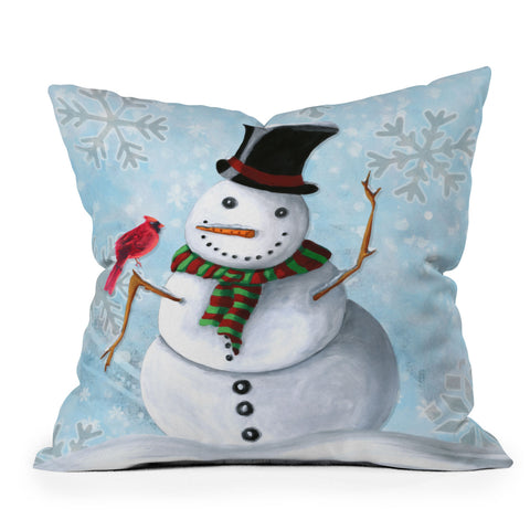 Madart Inc. Winter Cheer 1 Outdoor Throw Pillow