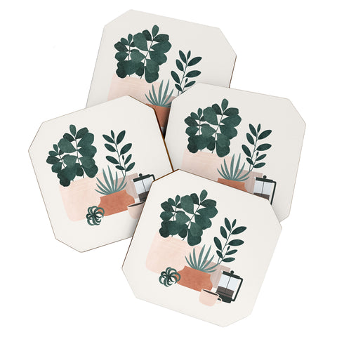 Madeline Kate Martinez Coffee Plants x The Sill Coaster Set