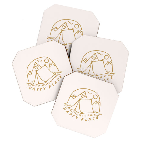 Madeline Kate Martinez happy camper I Coaster Set