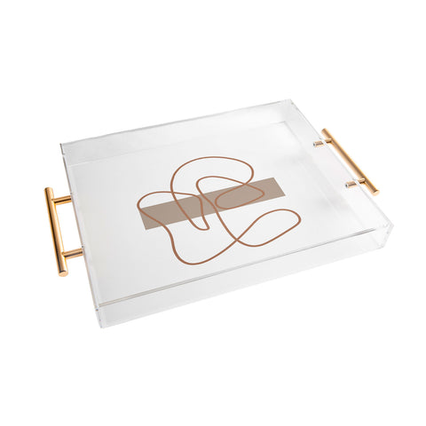 Mambo Art Studio Abstract Line Neutral Acrylic Tray