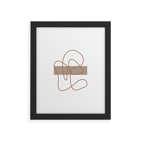 Mambo Art Studio Abstract Line Neutral Framed Art Print