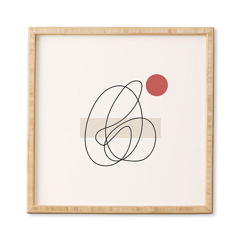 Mambo Art Studio Abstract Lines Red Dot Framed Wall Art havenly