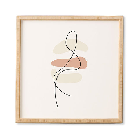 Mambo Art Studio Abstract Minimal Line Beige Framed Wall Art havenly