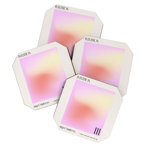 Mambo Art Studio Angel Numbers 111 Intuition Coaster Set