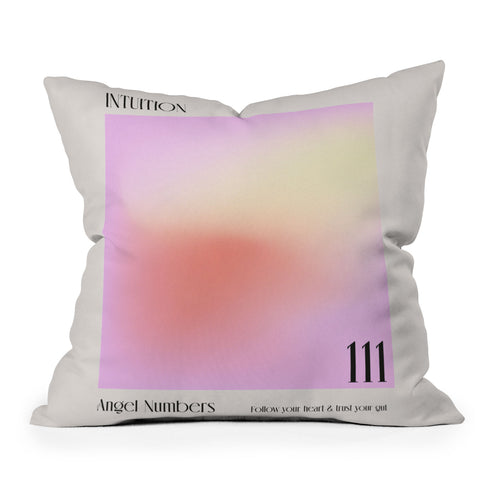 Mambo Art Studio Angel Numbers 111 Intuition Outdoor Throw Pillow