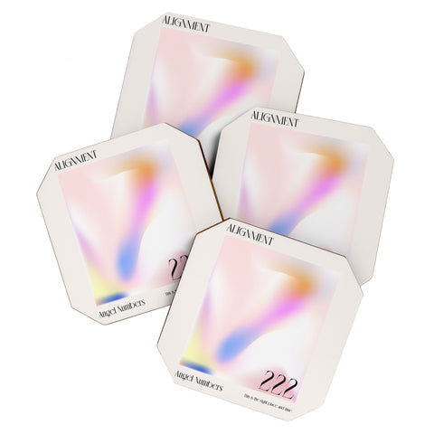 Mambo Art Studio Angel Numbers 222 Alignment Coaster Set