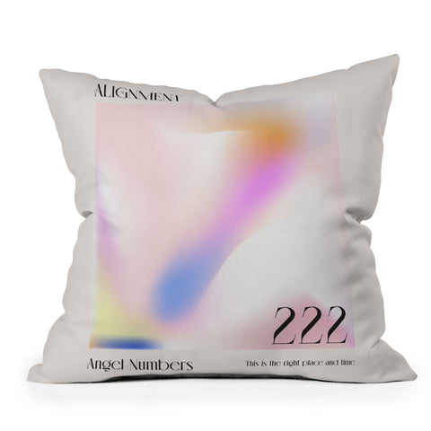 Mambo Art Studio Angel Numbers 222 Alignment Outdoor Throw Pillow