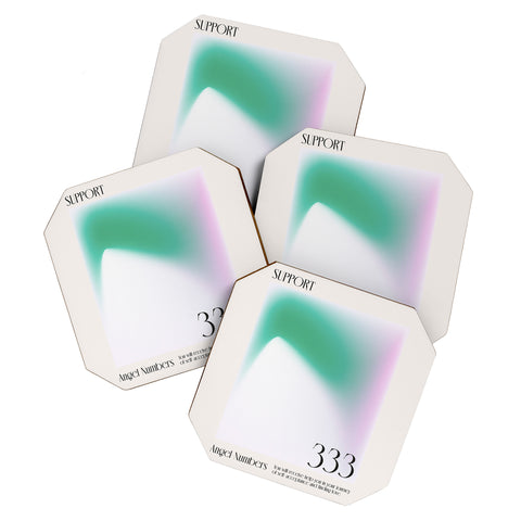 Mambo Art Studio Angel Numbers 333 Support Coaster Set
