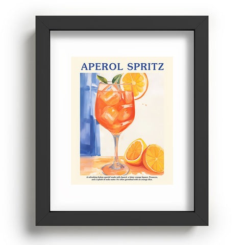 Mambo Art Studio Aperol Spritz Orange Cocktail Recessed Framing Rectangle
