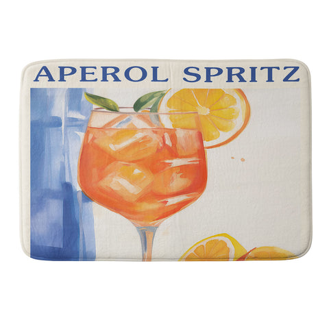 Mambo Art Studio Aperol Spritz Orange Cocktail Memory Foam Bath Mat