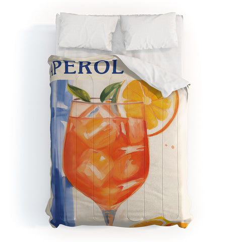 Mambo Art Studio Aperol Spritz Orange Cocktail Comforter