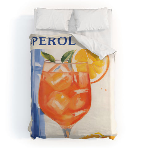 Mambo Art Studio Aperol Spritz Orange Cocktail Duvet Cover