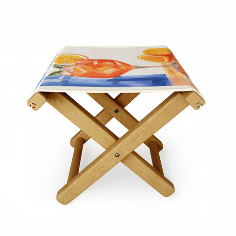 Mambo Art Studio Aperol Spritz Orange Cocktail Folding Stool