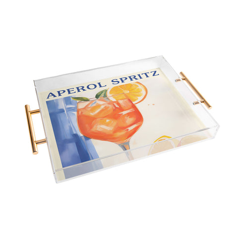 Mambo Art Studio Aperol Spritz Orange Cocktail Acrylic Tray