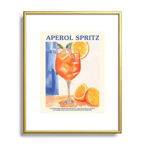 Mambo Art Studio Aperol Spritz Orange Cocktail Metal Framed Art Print