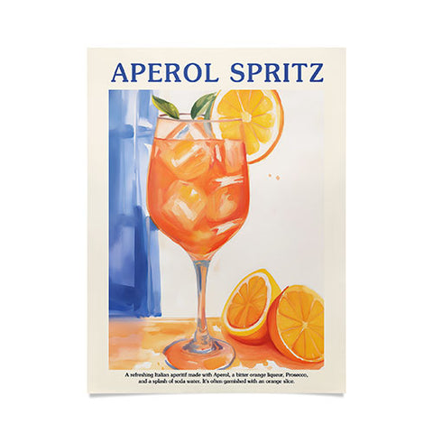 Mambo Art Studio Aperol Spritz Orange Cocktail Poster
