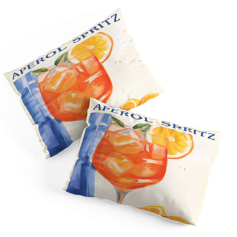 Mambo Art Studio Aperol Spritz Orange Cocktail Pillow Shams