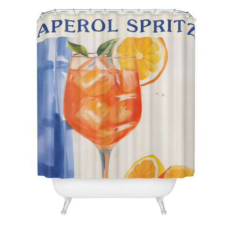 Mambo Art Studio Aperol Spritz Orange Cocktail Shower Curtain