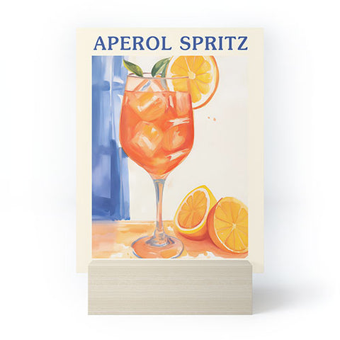 Mambo Art Studio Aperol Spritz Orange Cocktail Mini Art Print