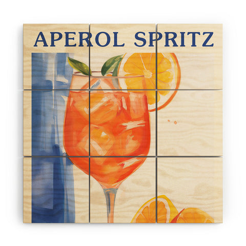 Mambo Art Studio Aperol Spritz Orange Cocktail Wood Wall Mural